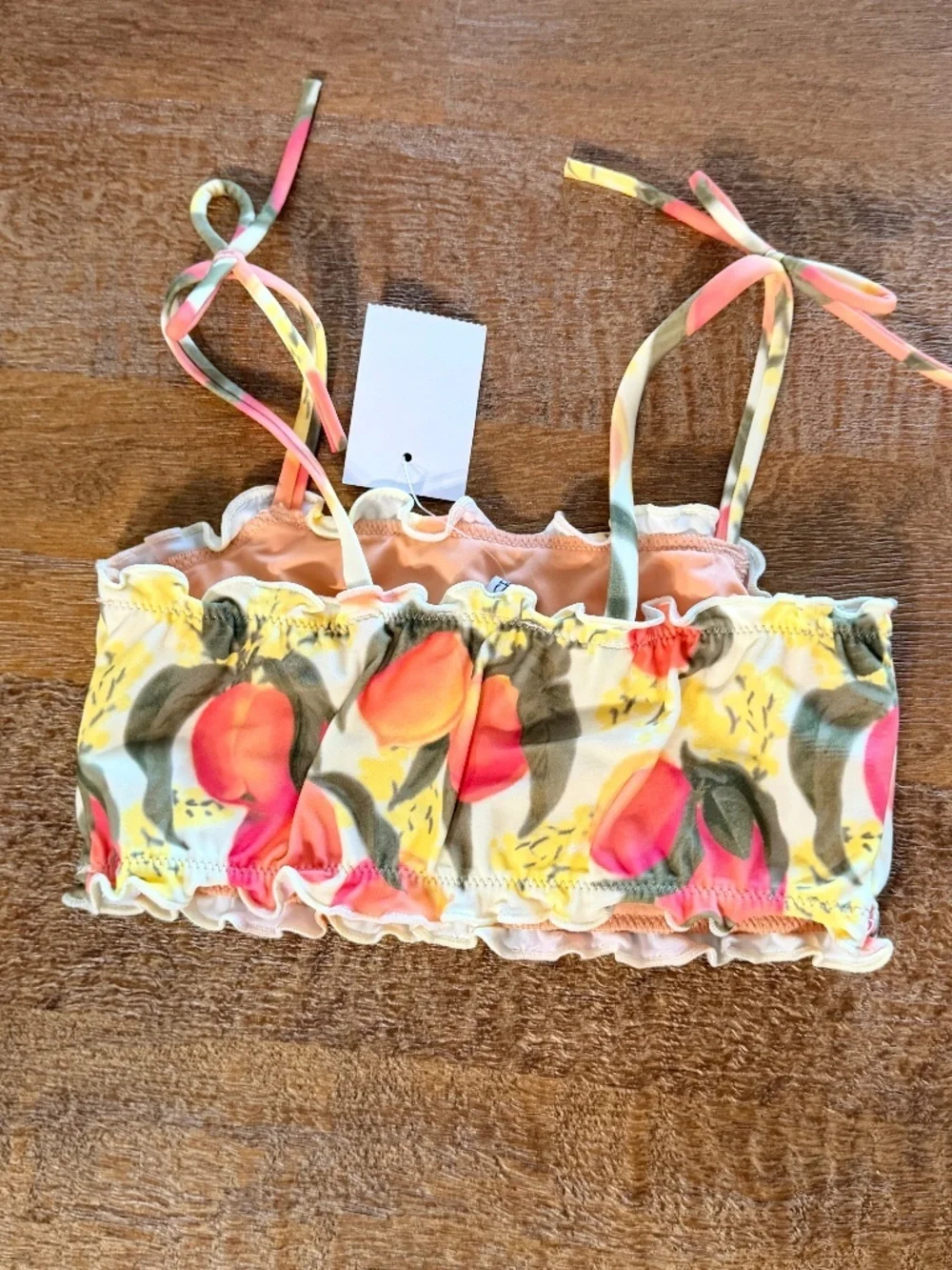 J.Crew Crewcuts Girls Yellow Floral Swim Top Size 4